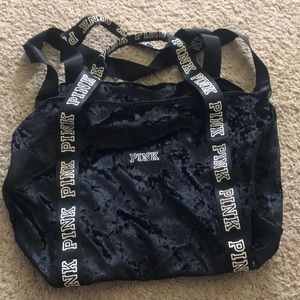 PINK velvet duffel bag